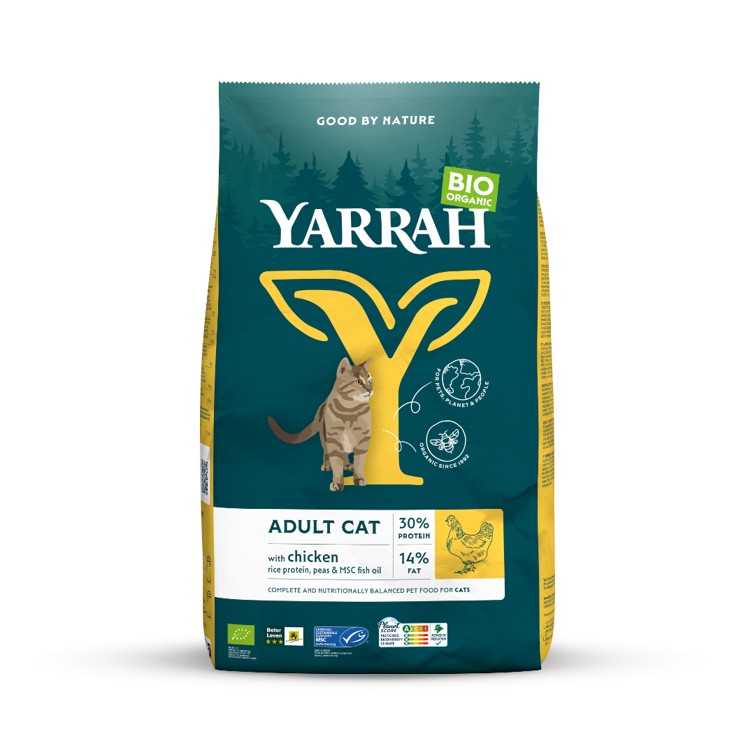 Yarrah Adult kattenvoer met kip bio 10.00 Kilogram