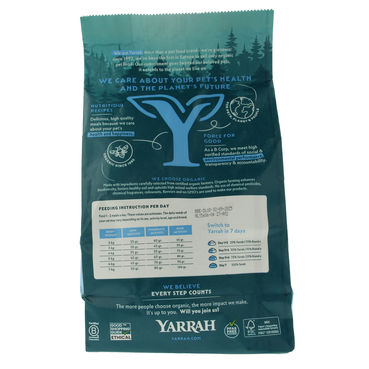 Yarrah Adult kattenvoer met vis en kip bio 800.00 Gram