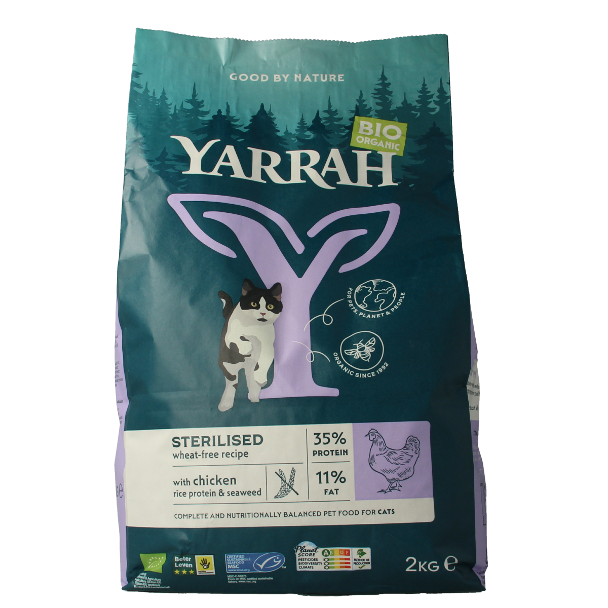 Yarrah Kattenvoer voor gesteriliseerde kat wheat-free bio 2000.00 Gram
