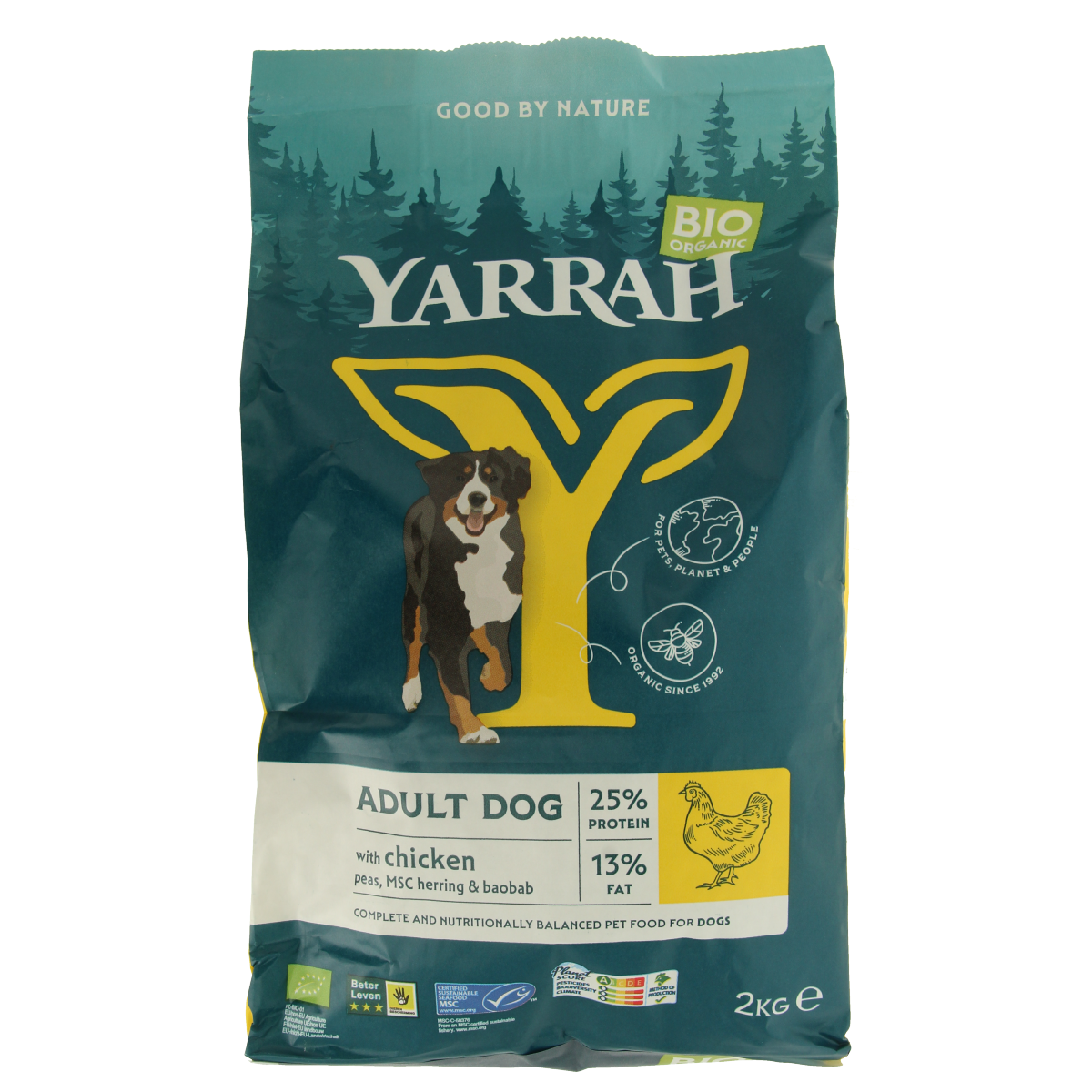 Yarrah Adult hondenvoer met kip bio MSC 2000.00 Gram