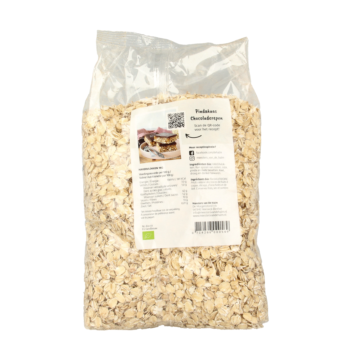 De Halm Havervlokken bio 1.00 Kilogram