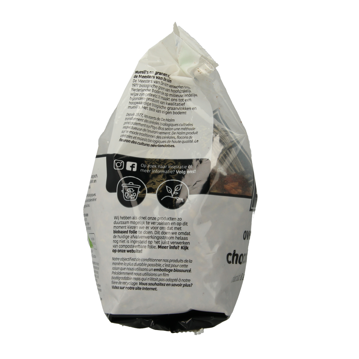 De Halm Ovengebakken mix chocolade en amandel bio 400.00 Gram