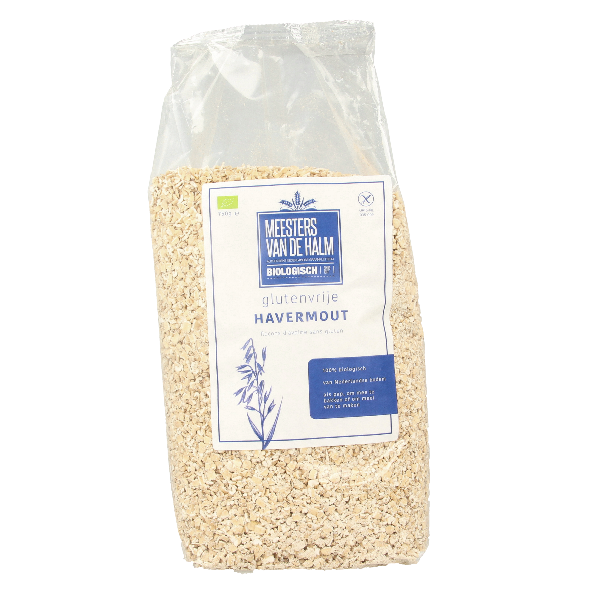 De Halm Havermout glutenvrij bio 750.00 Gram