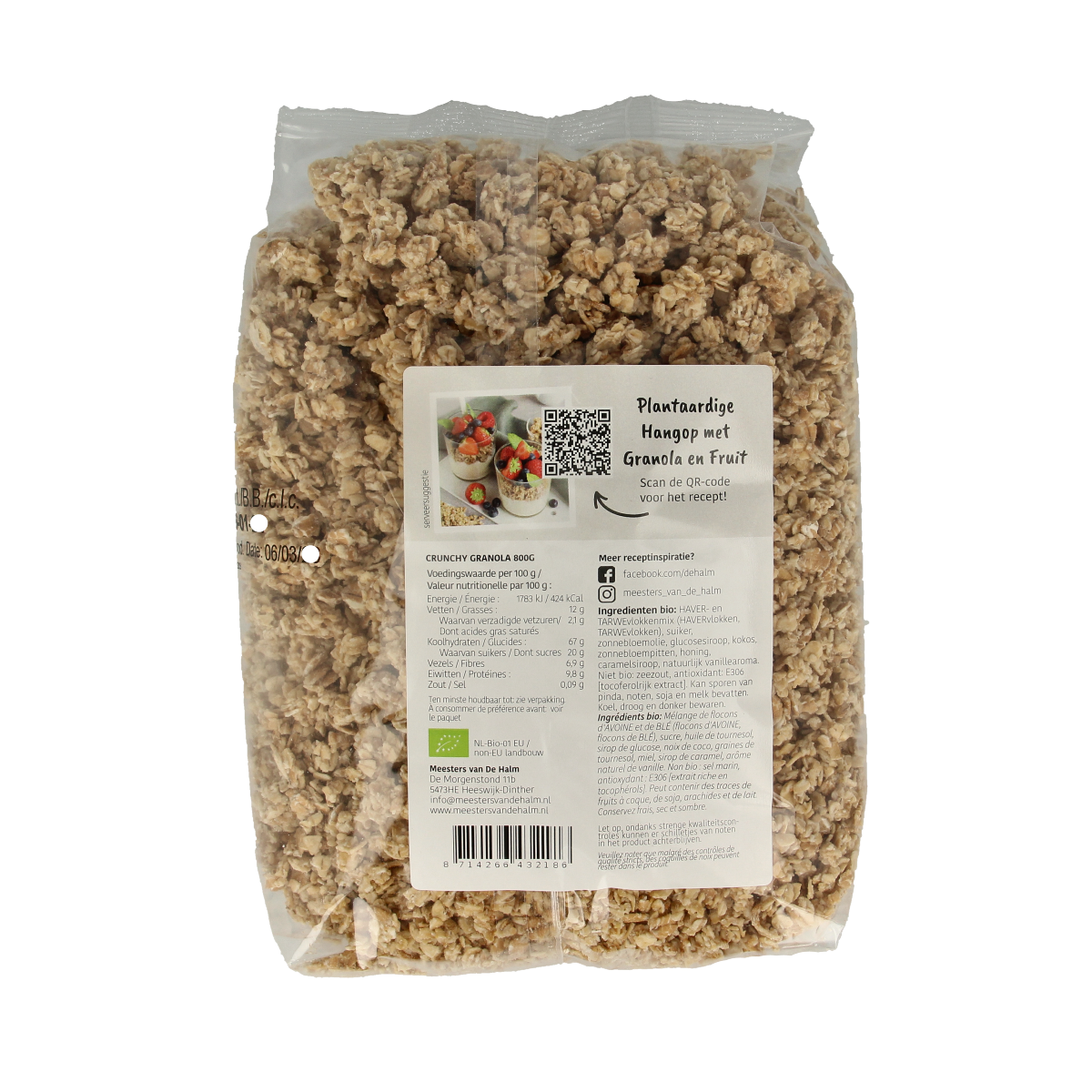 De Halm Granola bio 800.00 Gram