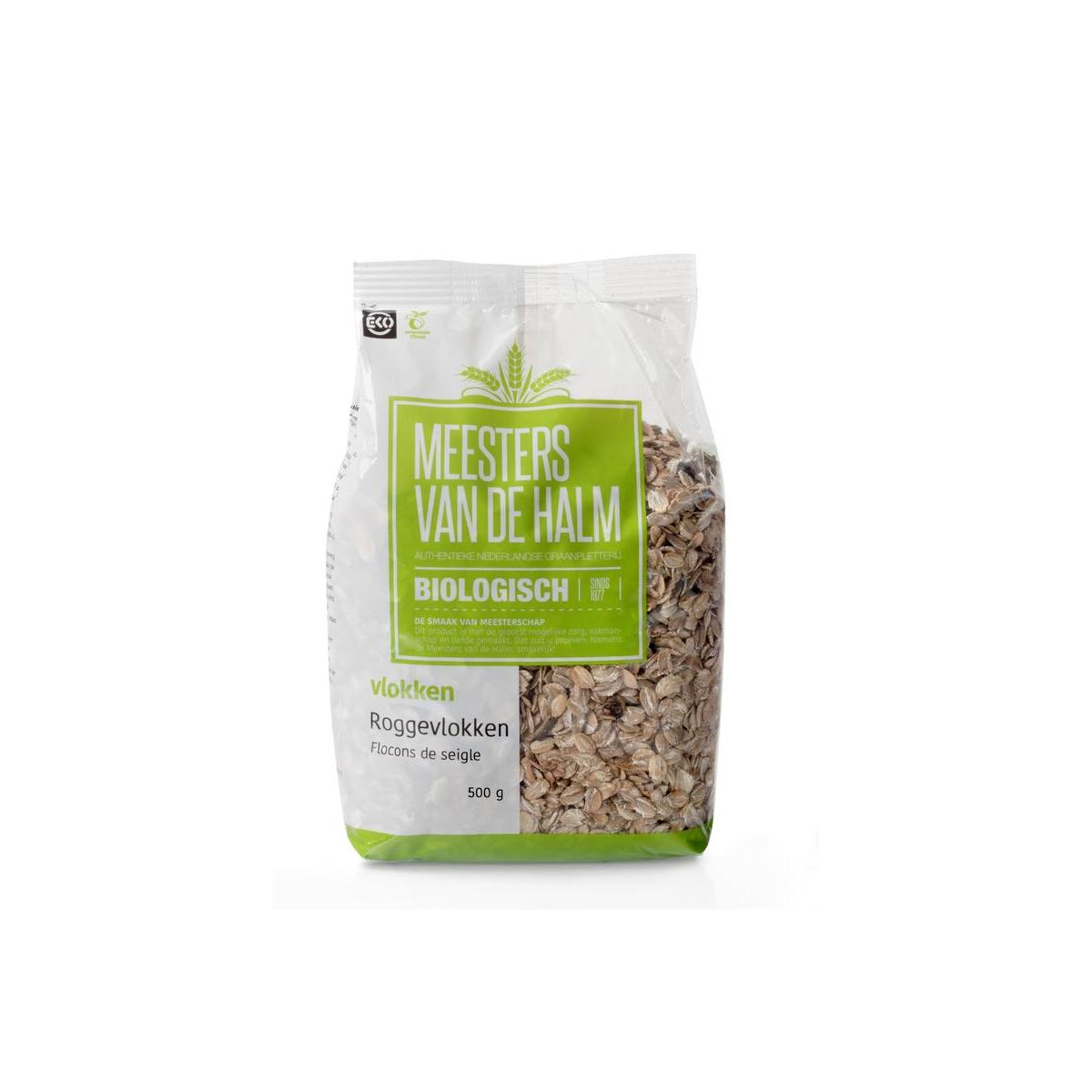 De Halm Roggevlokken bio 500.00 Gram