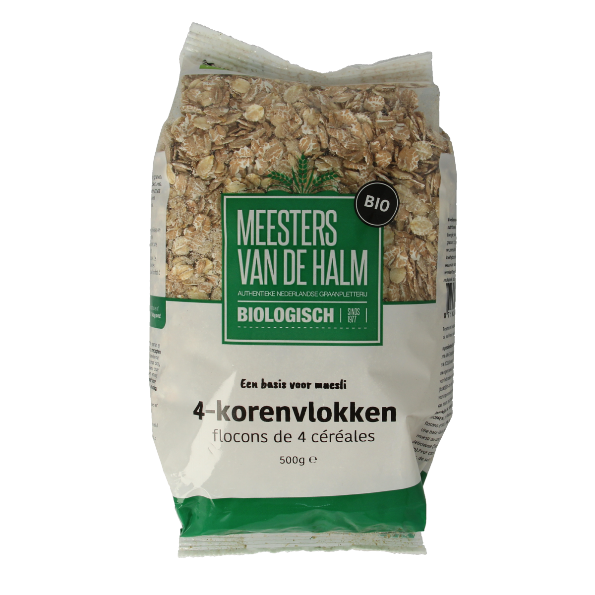 De Halm 4-Korenvlokken bio 500.00 Gram