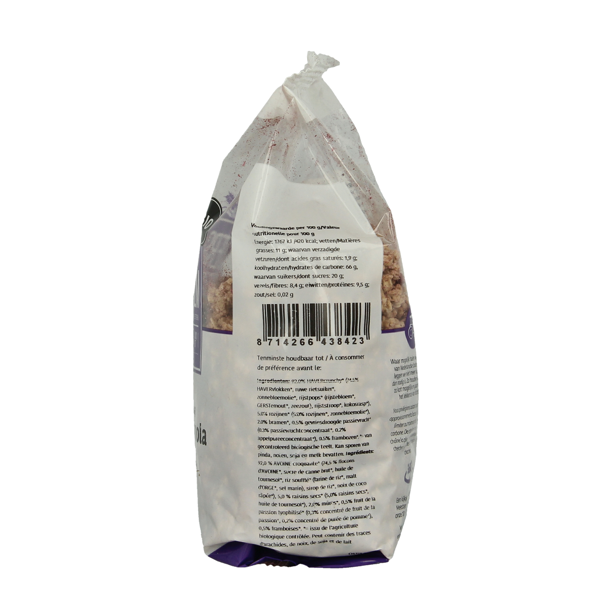 De Halm Crunchy granola haver fruit bio 450.00 Gram