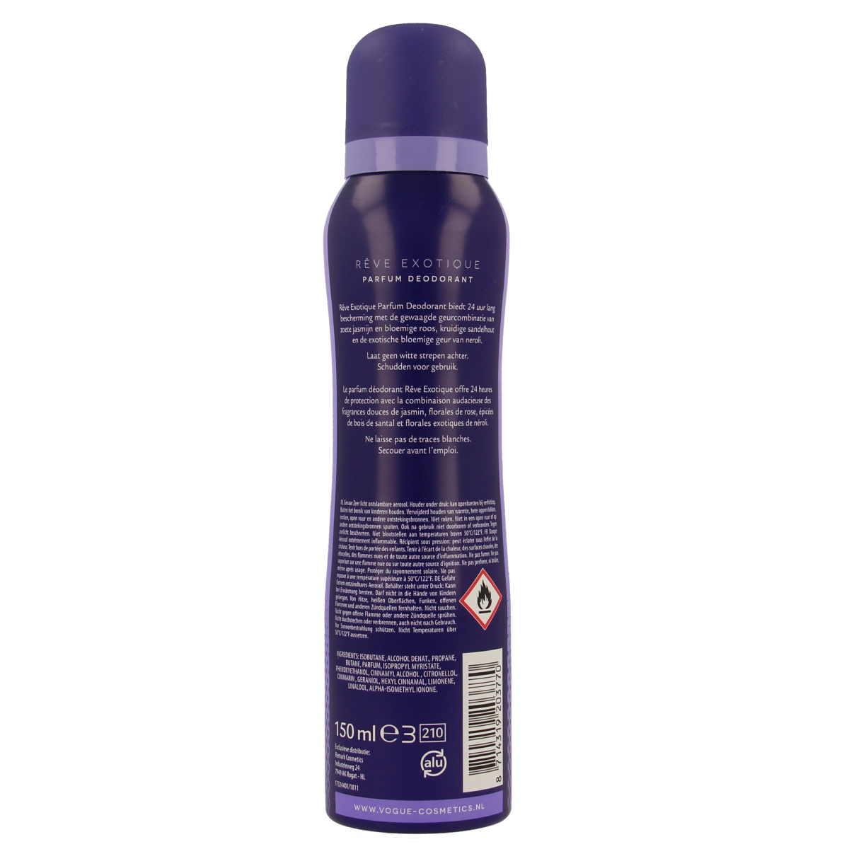 Vogue Parfum deodorant reve exolique 150.00 Milliliter