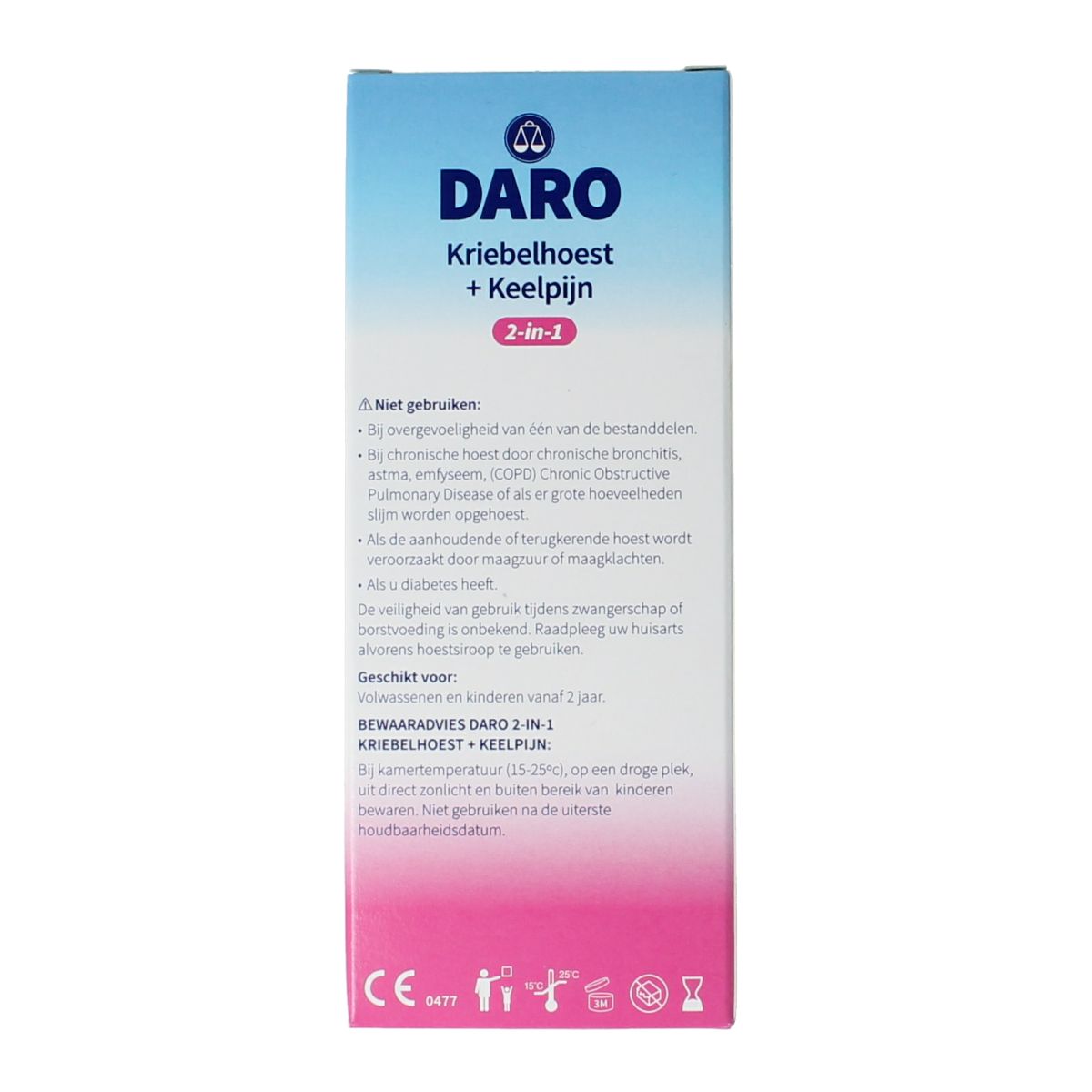 Daro 2 in 1 Kriebelhoest en keelpijn 150.00 Milliliter