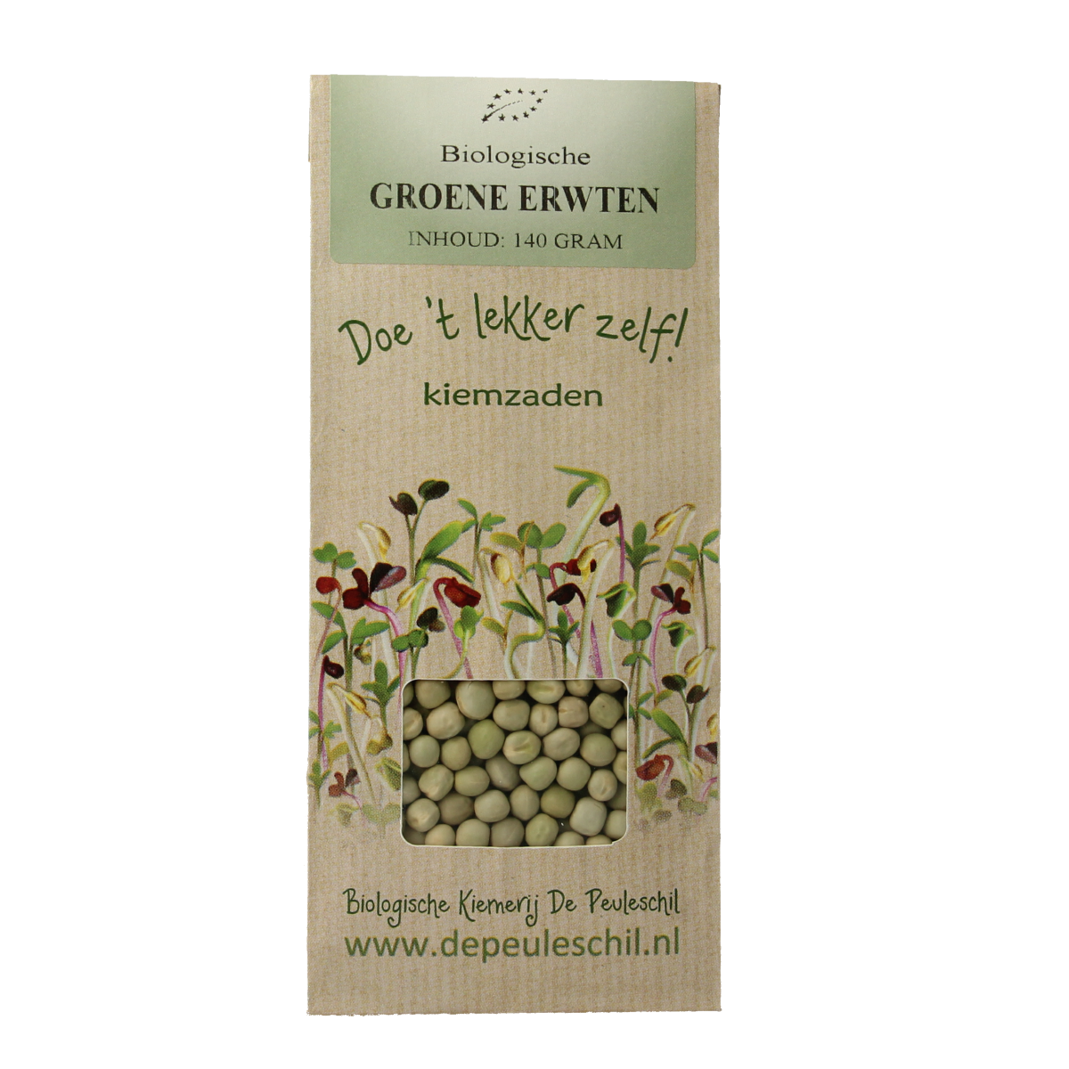 Peuleschil Groene erwten bio 140.00 Gram