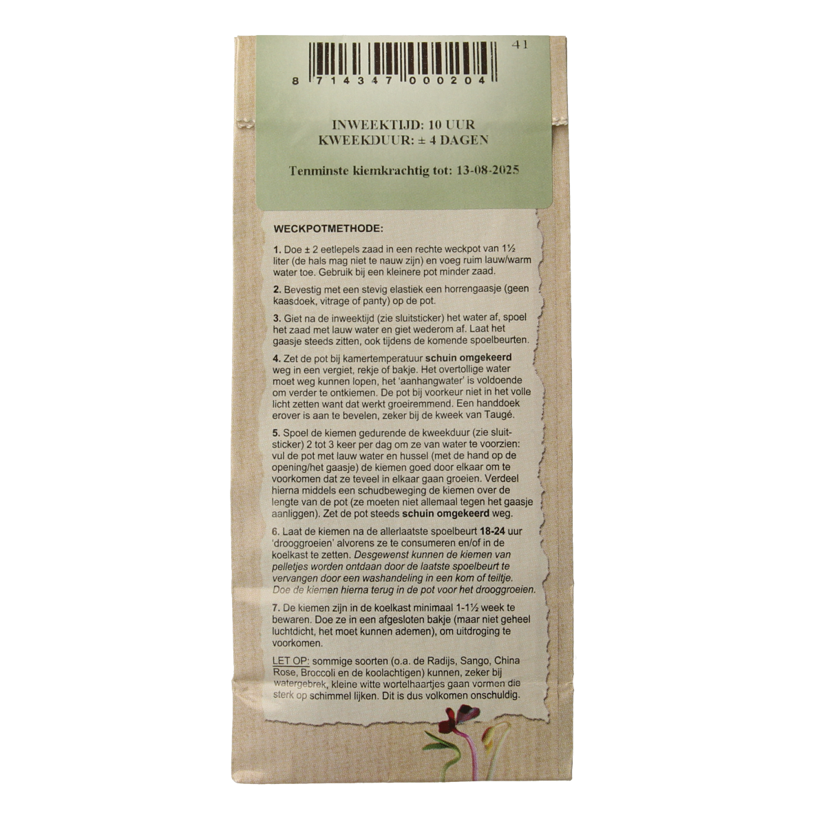 Peuleschil Groene linzen bio 140.00 Gram