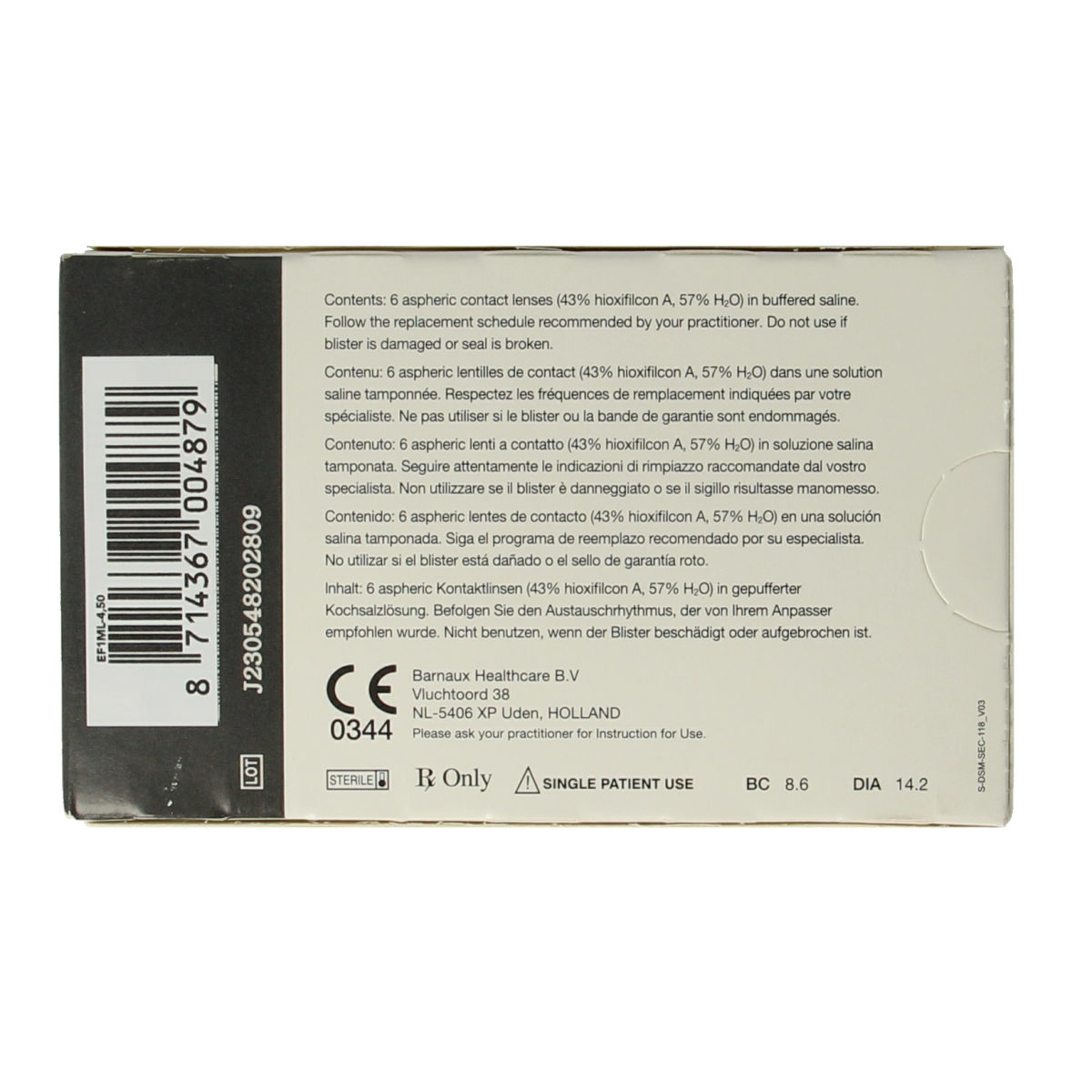 Eyefresh Maandlenzen -4.50  6.00 Stuks