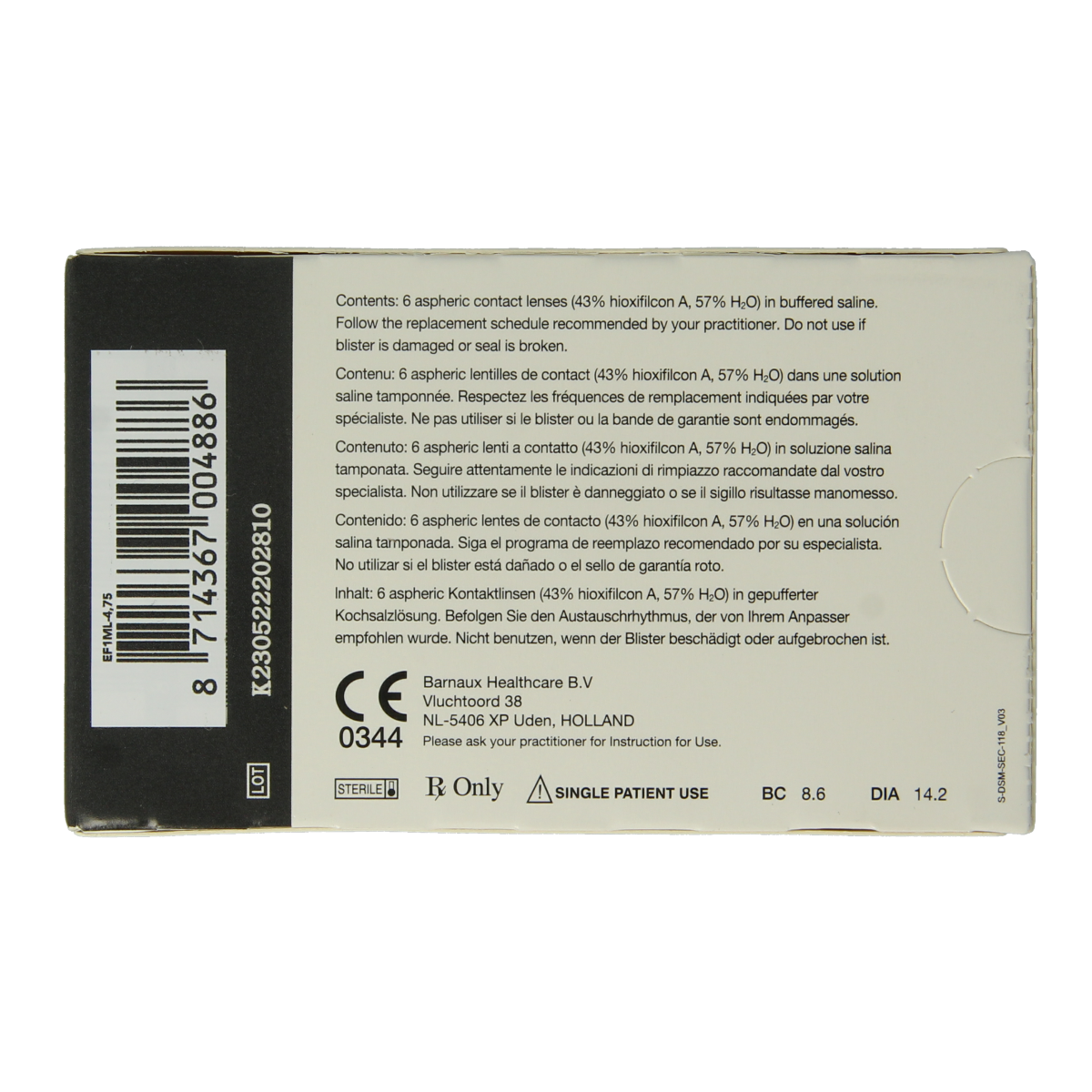 Eyefresh Maandlenzen -4.75  6.00 Stuks