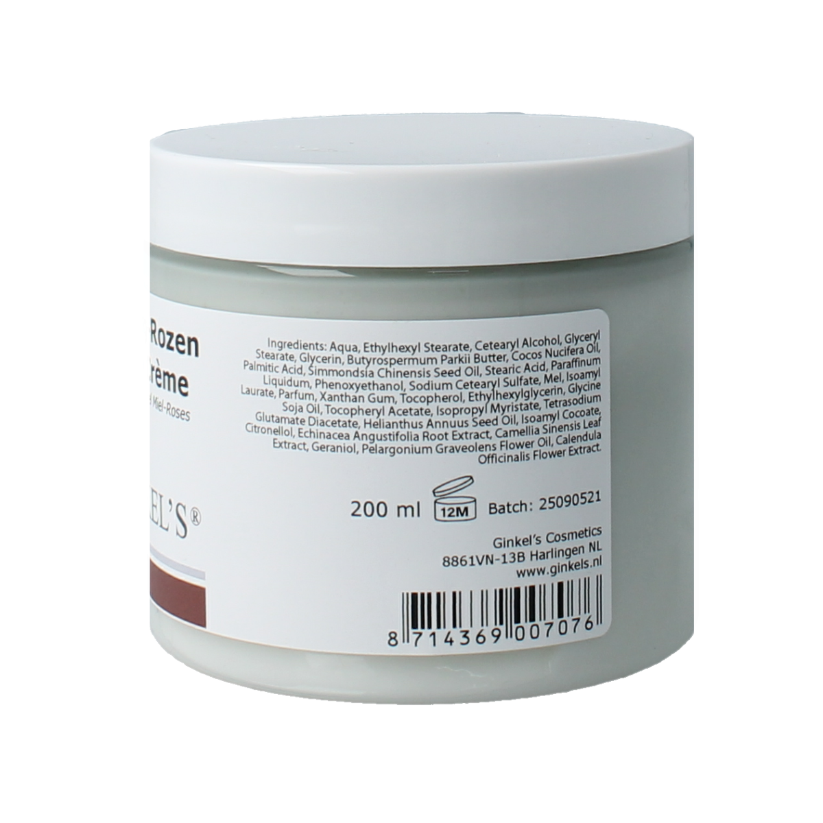 Ginkel's Bodycreme honing rozen 200.00 Milliliter