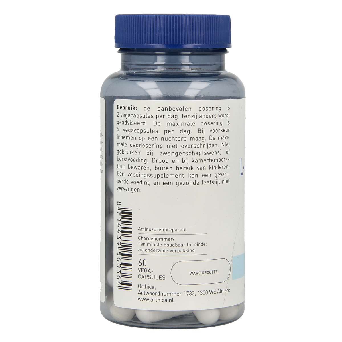 Orthica L-Glutamine 500 60.00 Vegetarische capsules