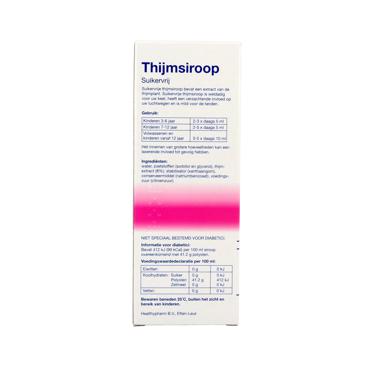 Healthypharm Thijmsiroop suikervrij 150.00 Milliliter