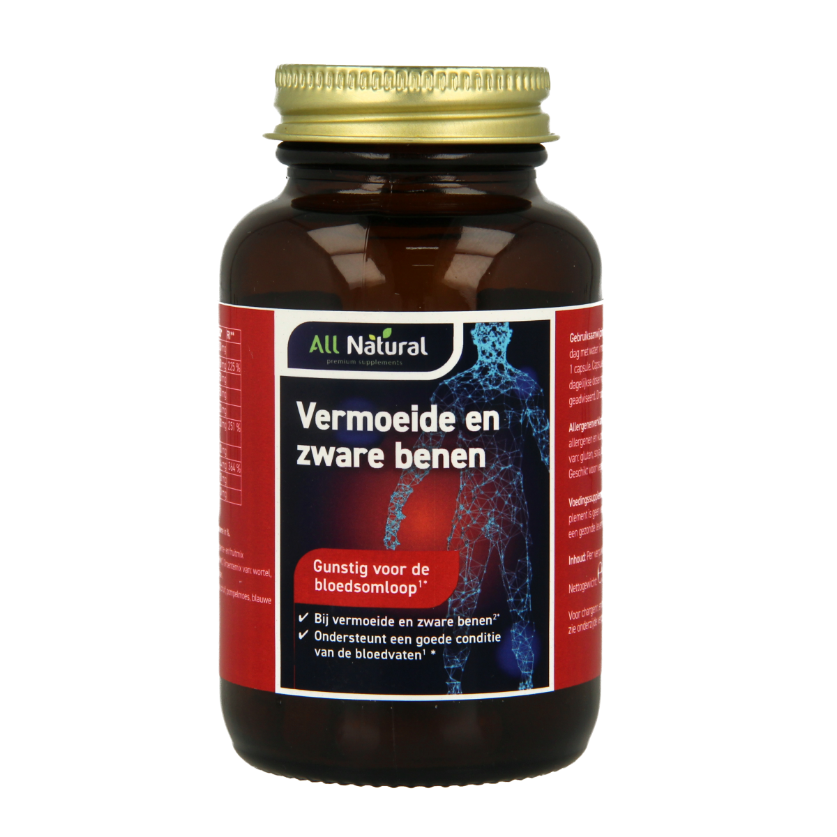 All Natural Vermoeide en zware benen 60.00 Vegetarische capsules