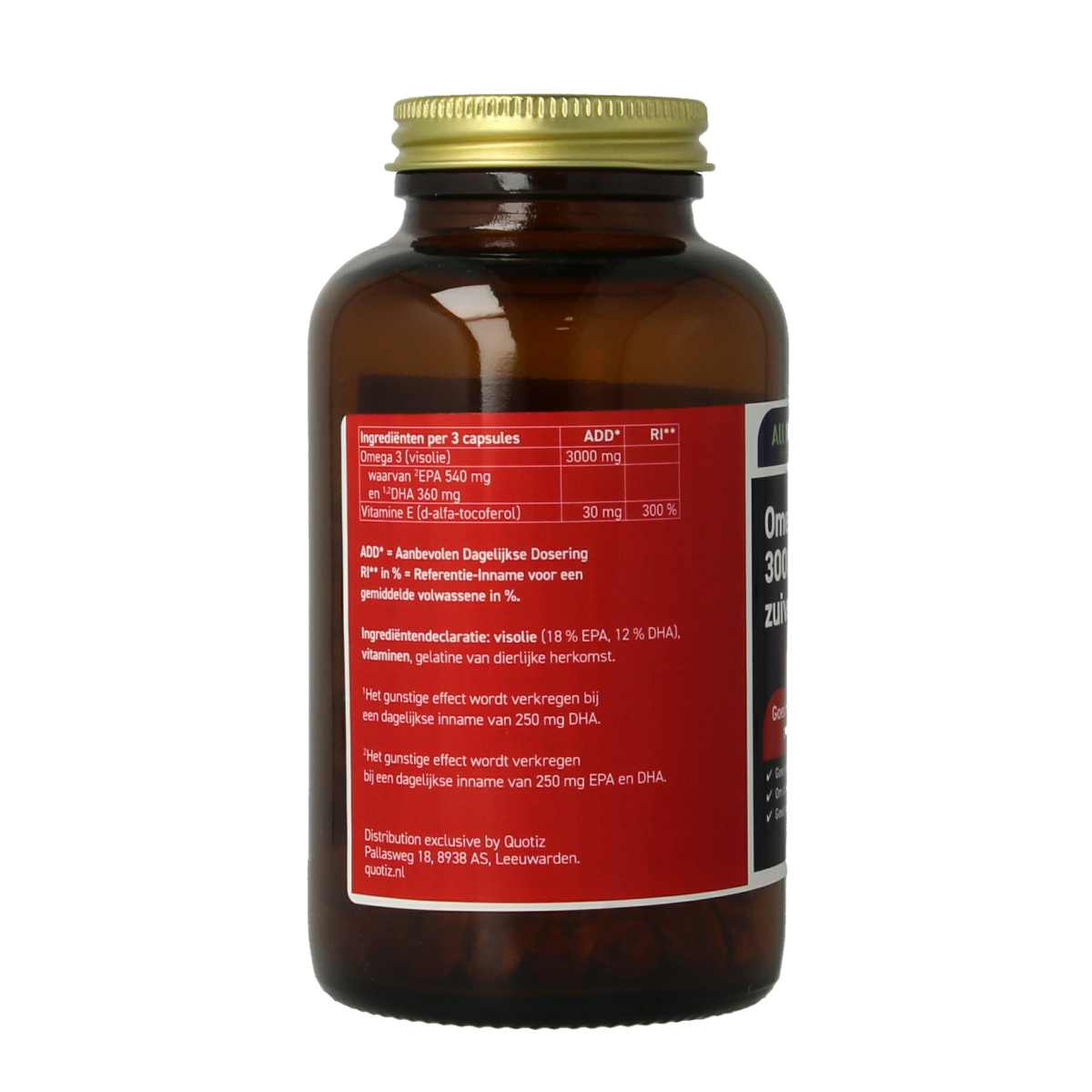 All Natural Omega 3 3000mg zuivere visolie 100.00 Capsules