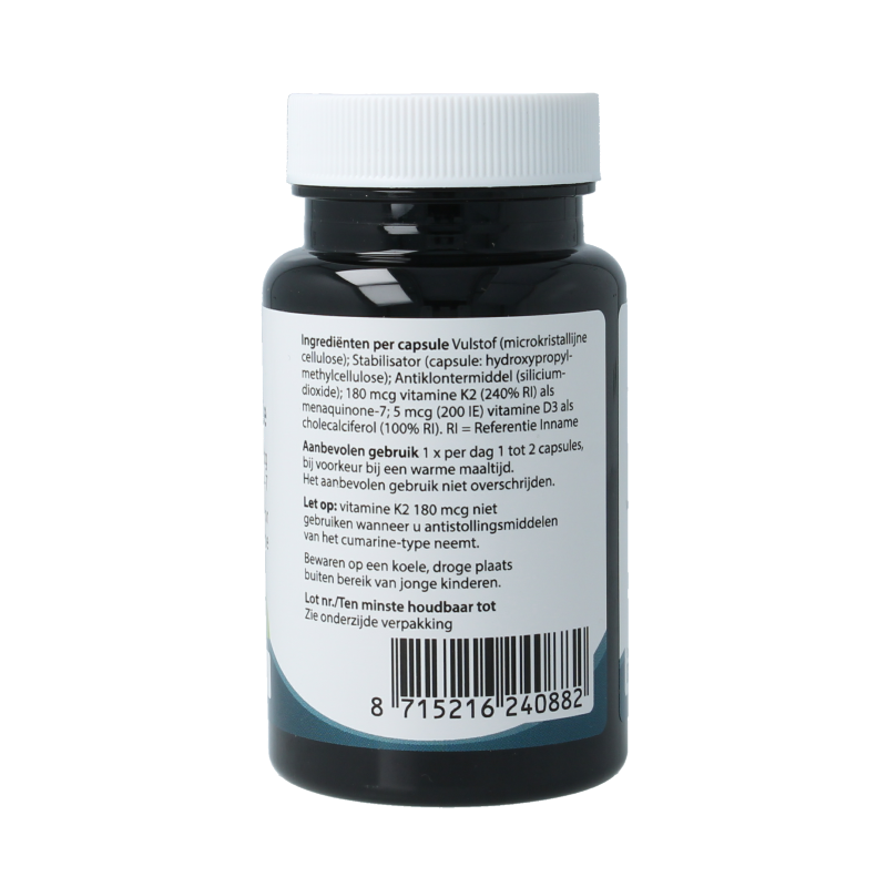 Springfield MenaQ7 Forte vitamine K2 180 mcg 60 Vegetarische capsules