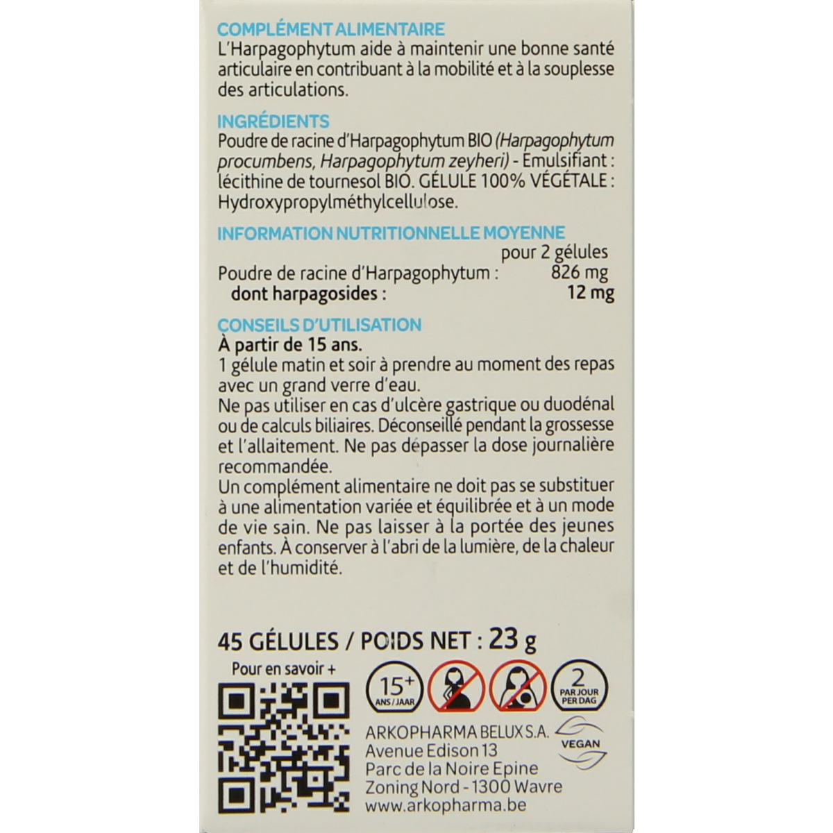 Arkocaps Duivelsklauw bio 45.00 Capsules