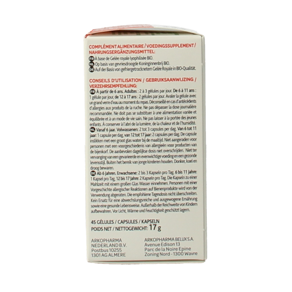 Arkocaps Royal jelly bio 45.00 Capsules
