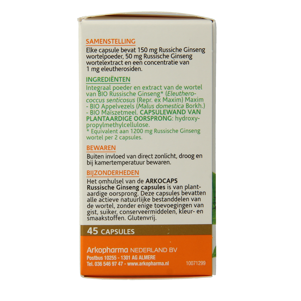 Arkocaps Russische ginseng bio 45.00 Capsules