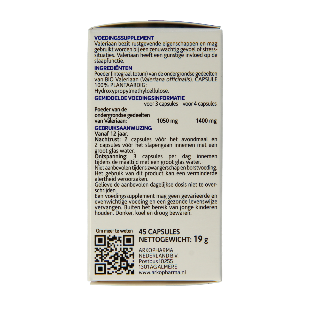 Arkocaps Valeriaan bio 45.00 Capsules