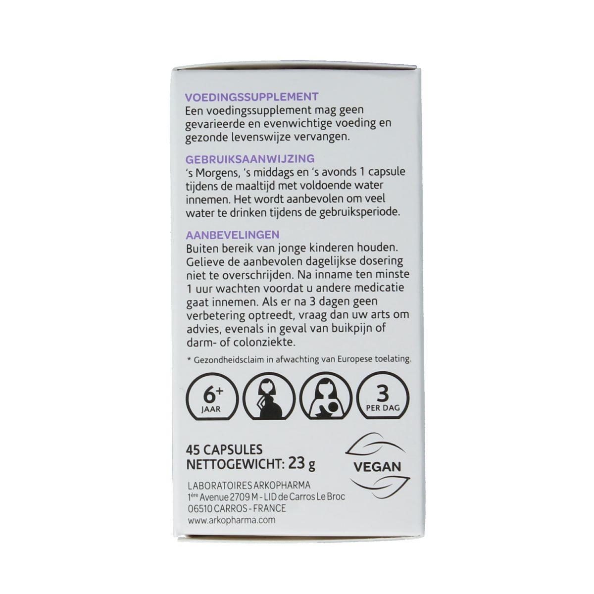Arkocaps Laksavital bio 45.00 Capsules
