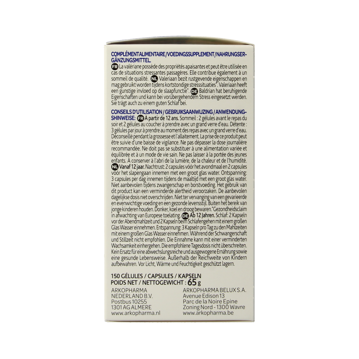 Arkocaps Valeriaan bio 150.00 Capsules