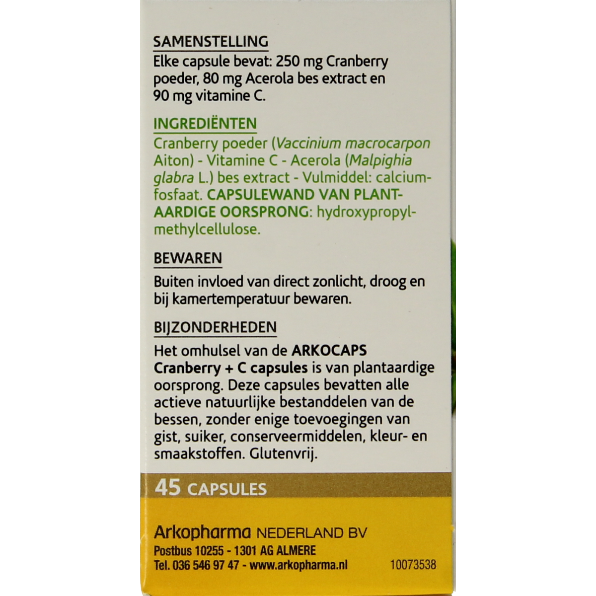 Arkocaps Cranberry & Vitamine C 45.00 Capsules