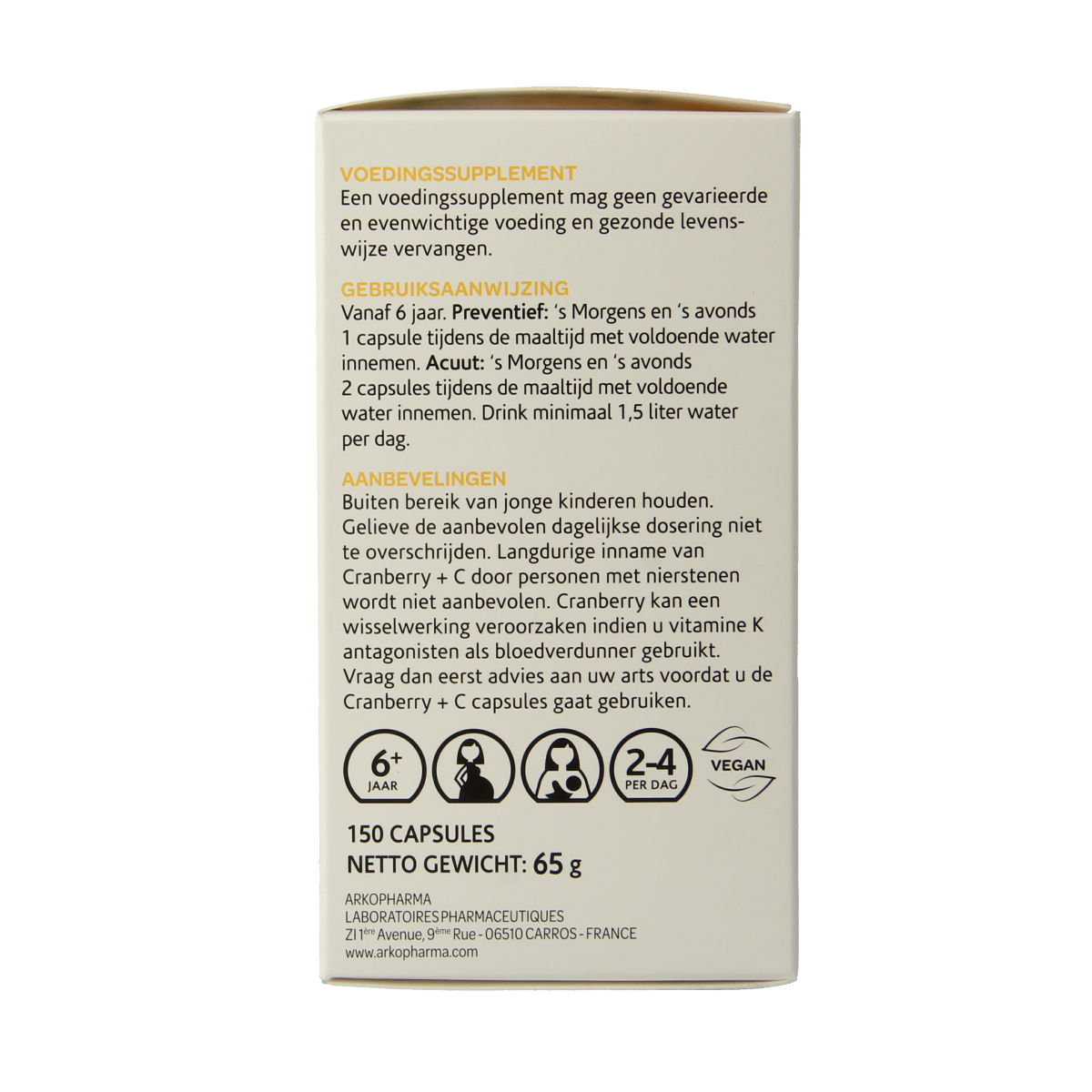 Arkocaps Cranberry & Vitamine C 150.00 Capsules