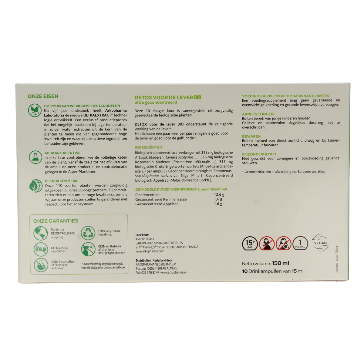 Arkofluids Detox lever bio 10.00 Ampullen