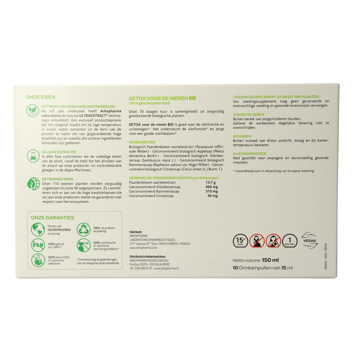 Arkofluids Detox nieren bio 10.00 Ampullen