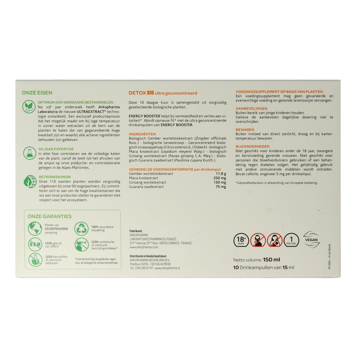 Arkofluids Energy booster bio 10.00 Ampullen