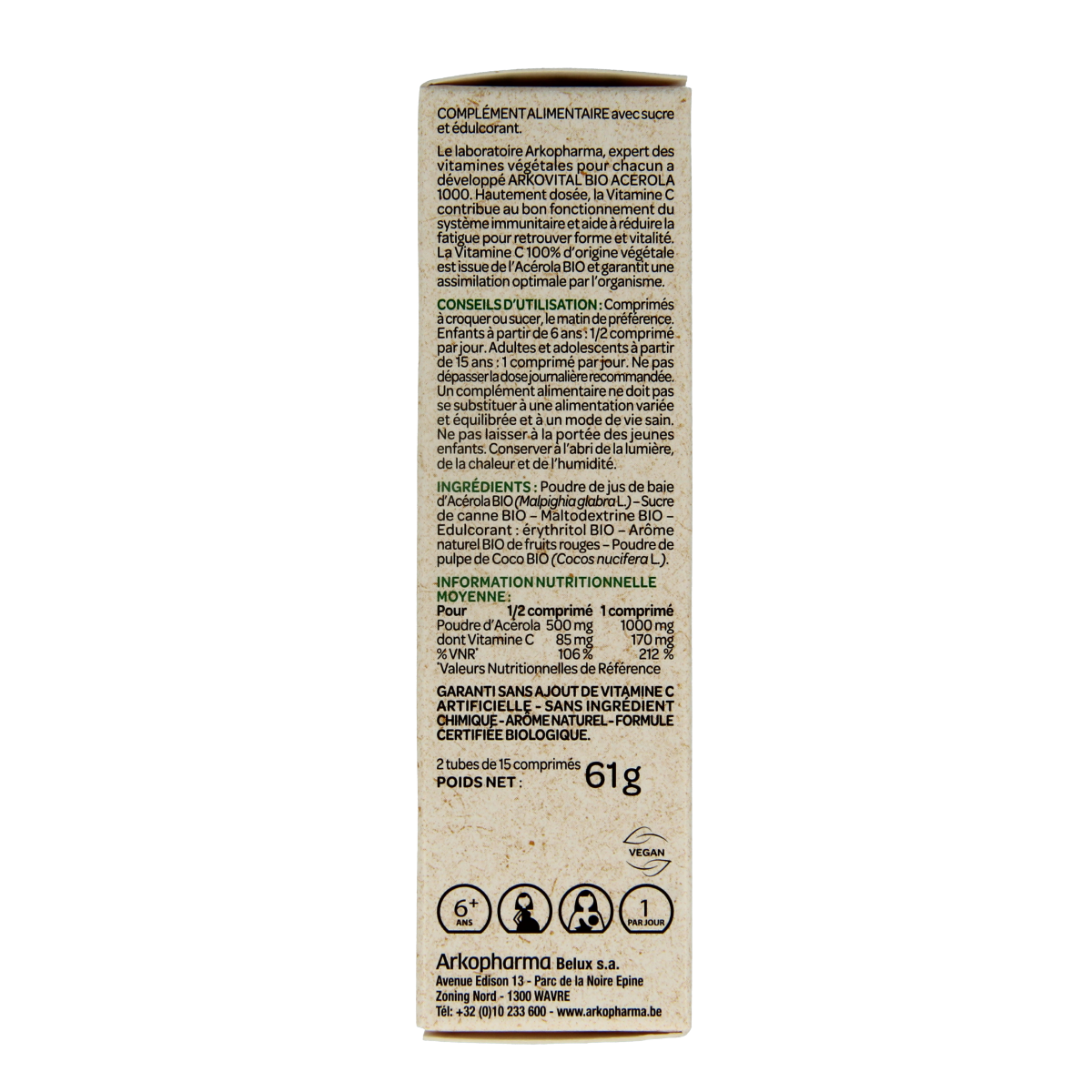 Arkovital Acerola 1000 bio 30.00 Kauwtabletten