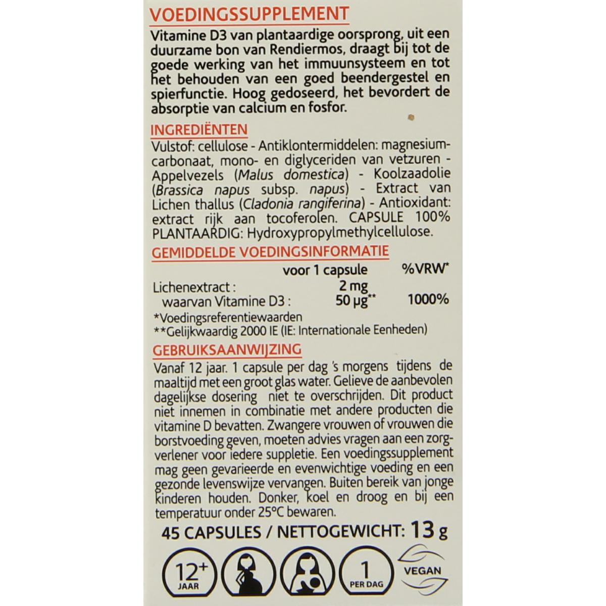 Arkocaps Vitamine D3 2000IE vegan 45.00 Capsules