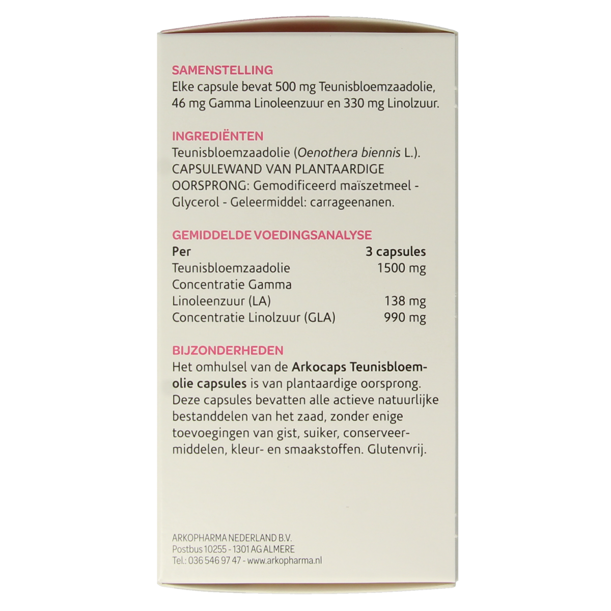 Arkocaps Teunisbloemolie 180.00 Capsules