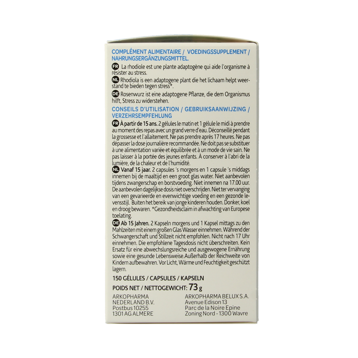 Arkocaps Rhodiola bio 150.00 Capsules