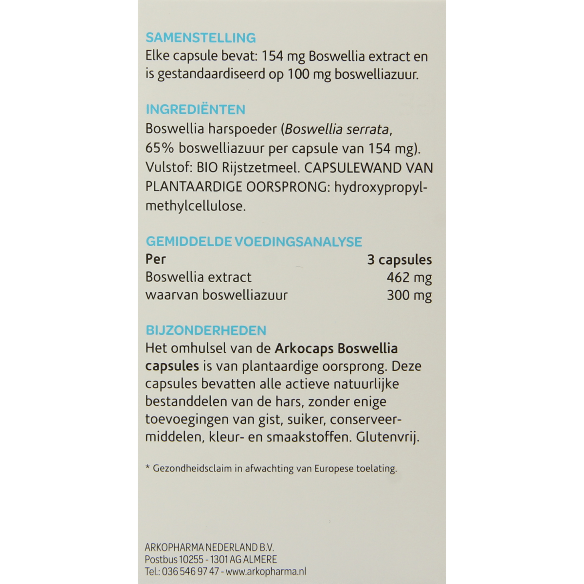 Arkocaps Boswellia 150.00 Vegetarische capsules
