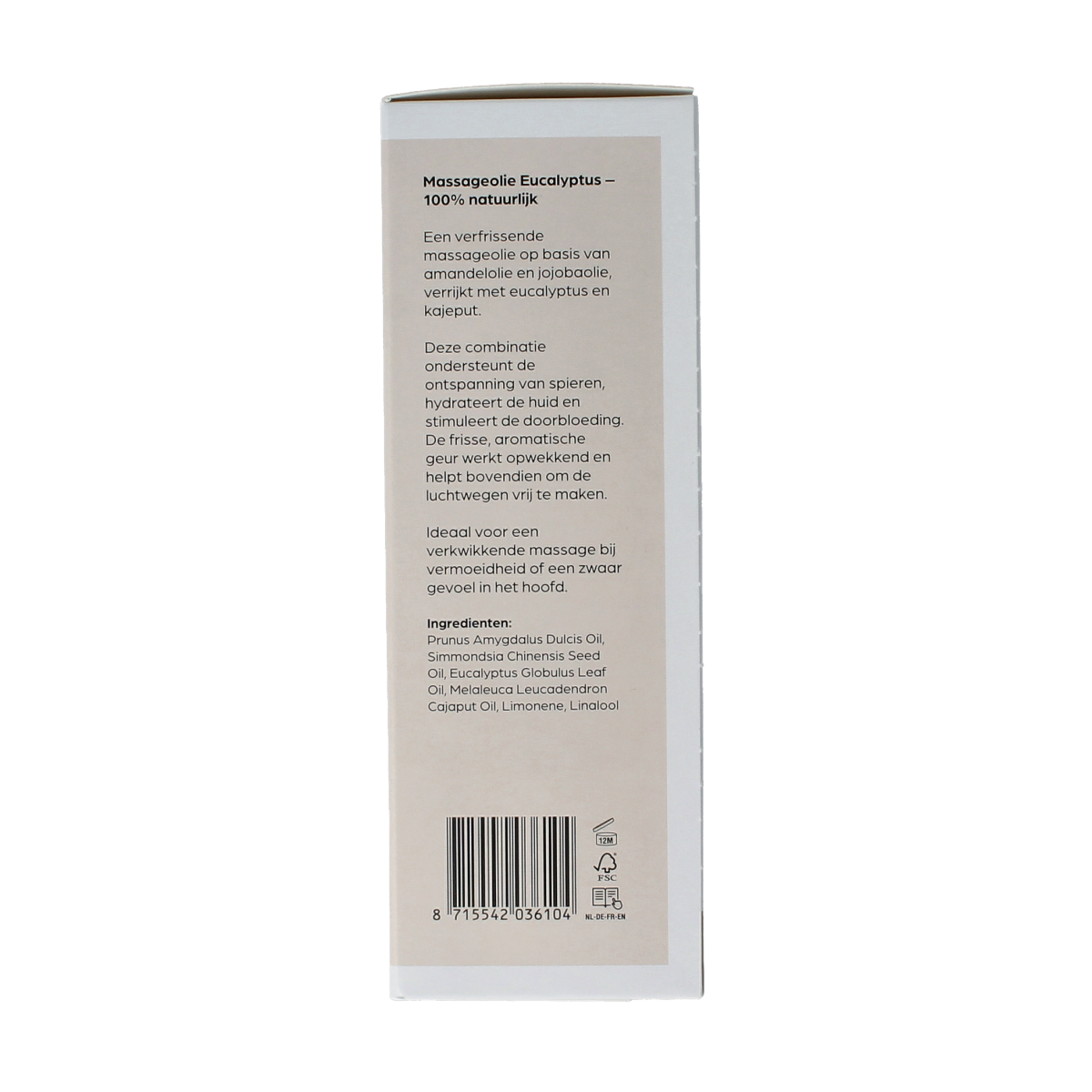 Volatile Massageolie eucalyptus glas met pomp 100.00 Milliliter