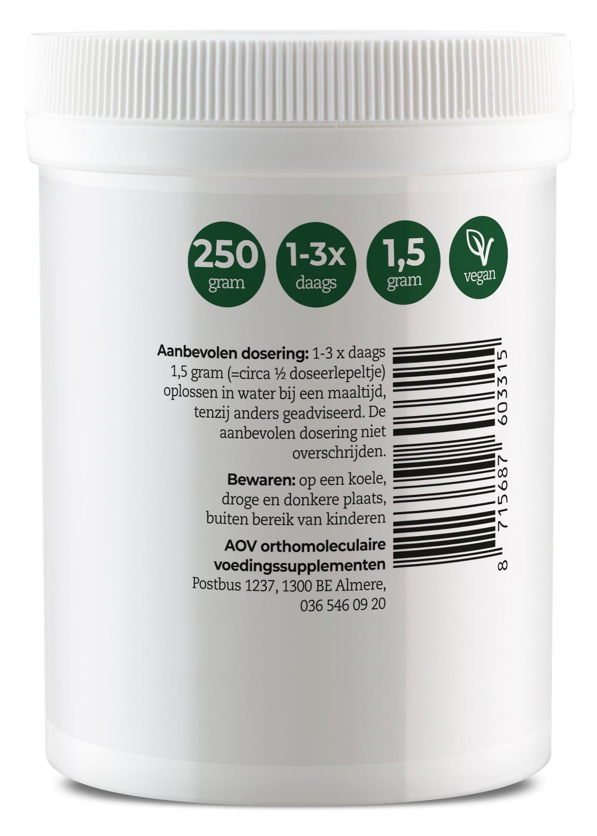 AOV 331 Vitamine C calcium ascorbaat 250.00 Gram