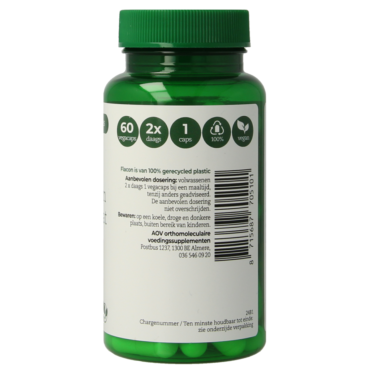 AOV 510 Magnesium bisglycinaat 60.00 Vegetarische capsules