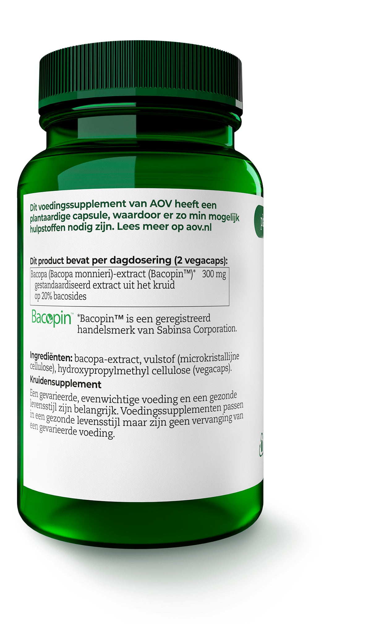 AOV 834 Bacopa (brahmi) 150mg 60.00 Vegetarische capsules