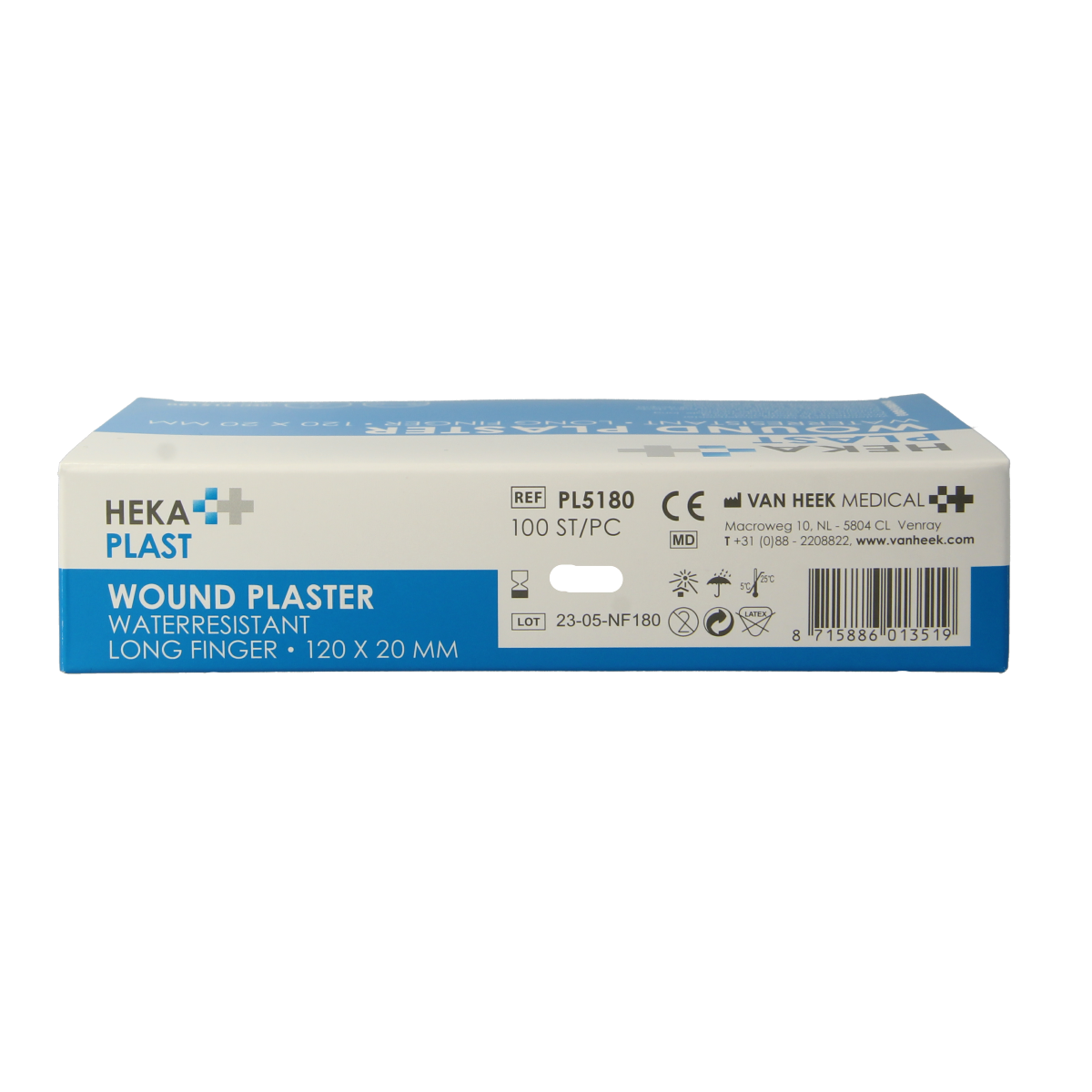Hekaplast Vingerpleister water resistent 120 x 20 100.00 Stuks