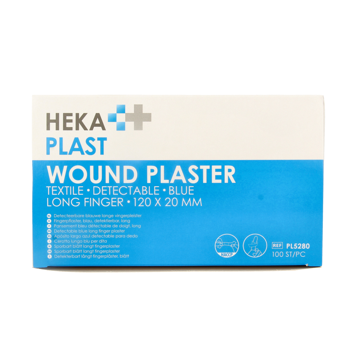 Hekaplast Vingerpleister detectable 120 x 20 haccp elastisch 100.00 Stuks