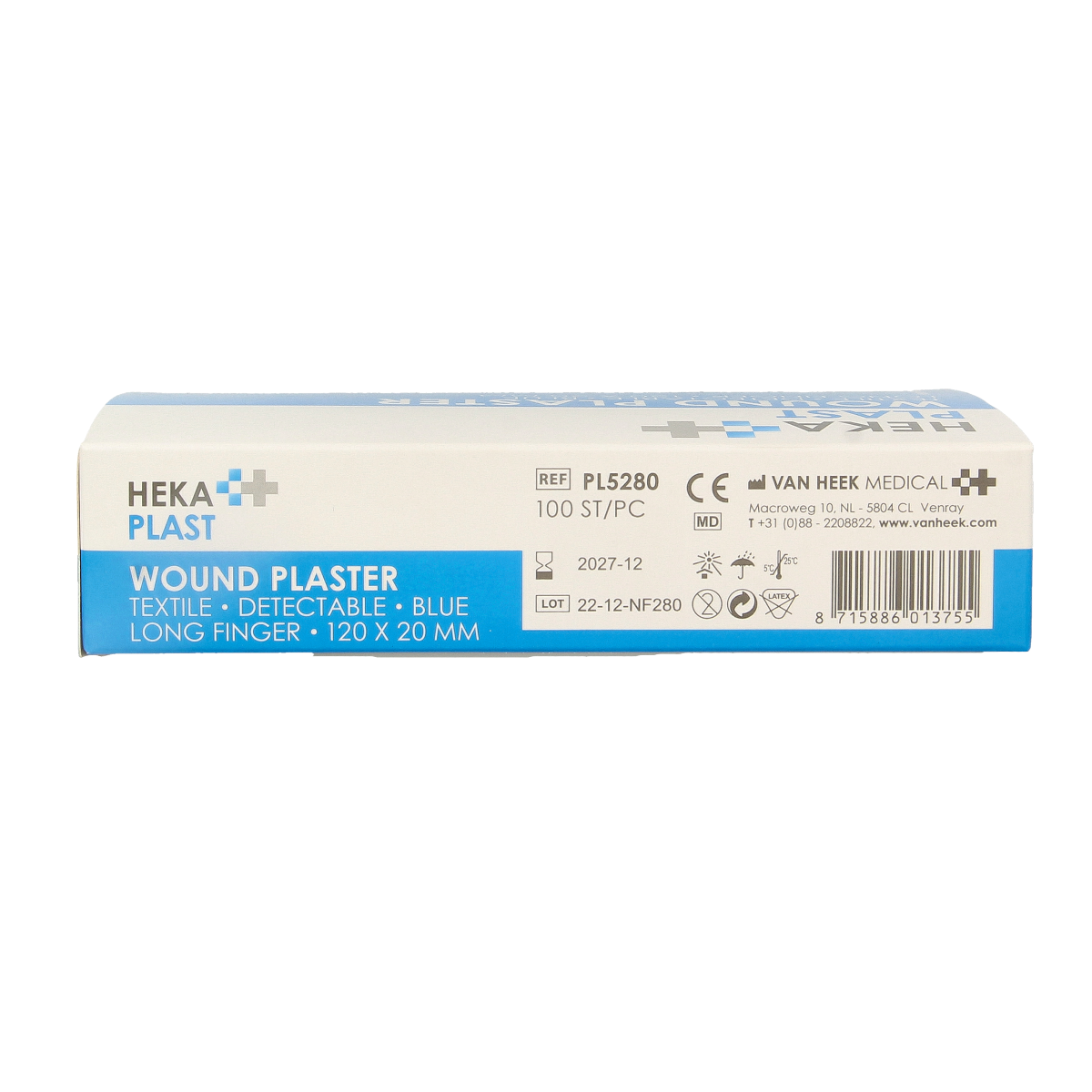 Hekaplast Vingerpleister detectable 120 x 20 haccp elastisch 100.00 Stuks