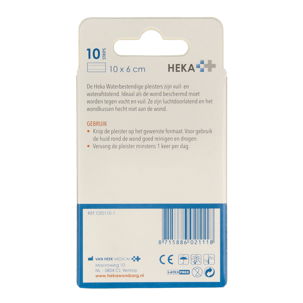 Heka Waterbestendige pleisters 10 x 6cm 10.00 Stuks