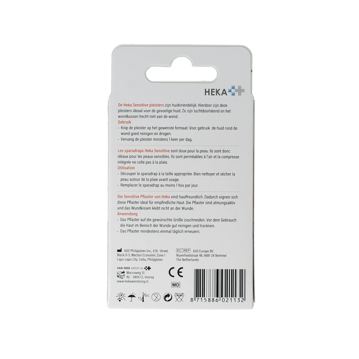 Heka Klein Wondpleister sensitive 10 x 6cm 10.00 Stuks