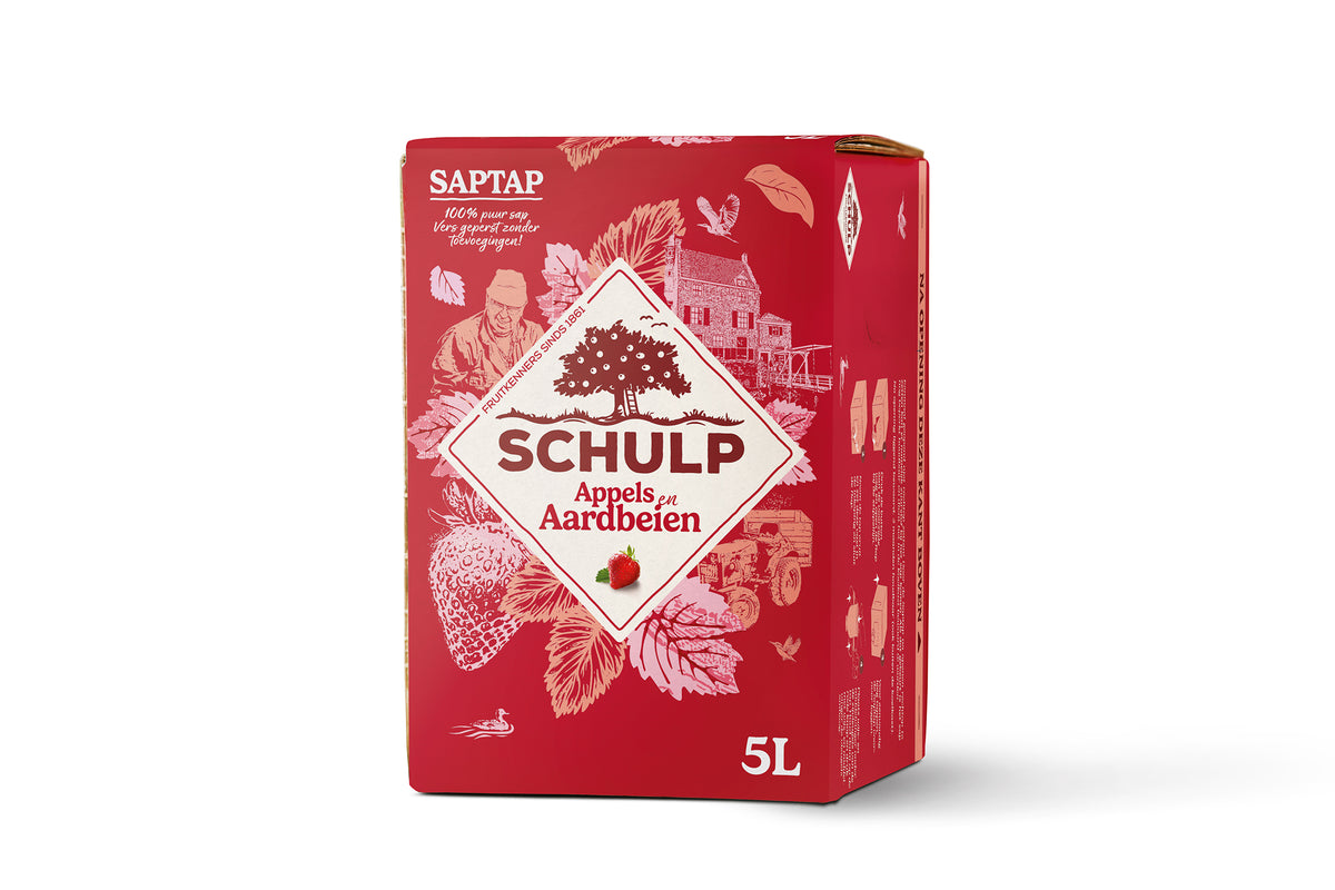 Schulp Saptap appel & aardbeiensap 5.00 Liter