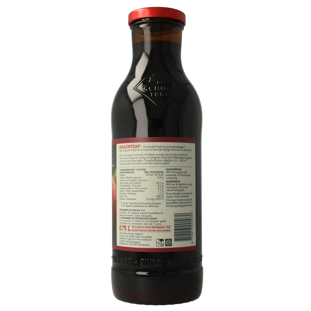 Schulp Krachtsap rode bietensap puur bio 750.00 Milliliter